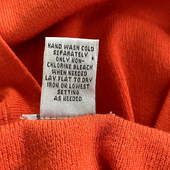 CHICO’S sz XL sz 3 Colorful  Solid Orange Cap Short Sleeve Knit Tunic Top Blend - Picture 4 of 4